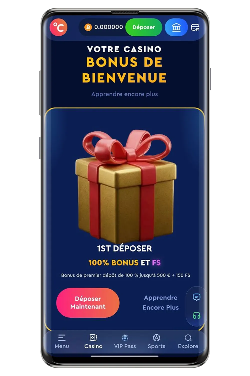 Zrzut ekranu z oficjalnej strony internetowej Celsius Casino