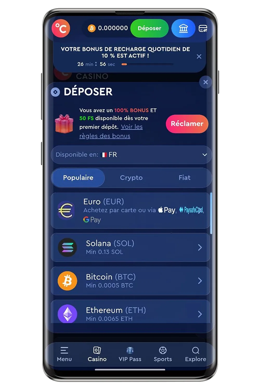 Zrzut ekranu z oficjalnej strony internetowej Celsius Casino